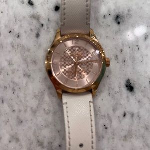 Coach rose gold and leather watch (NEEDS BATTERY)